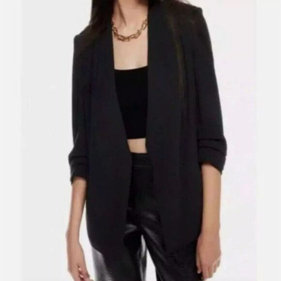 NWT Babaton Aritzia Macauley Power Hip Blazer 00 Scarab Minimal Jacket Longline - Picture 7 of 8
